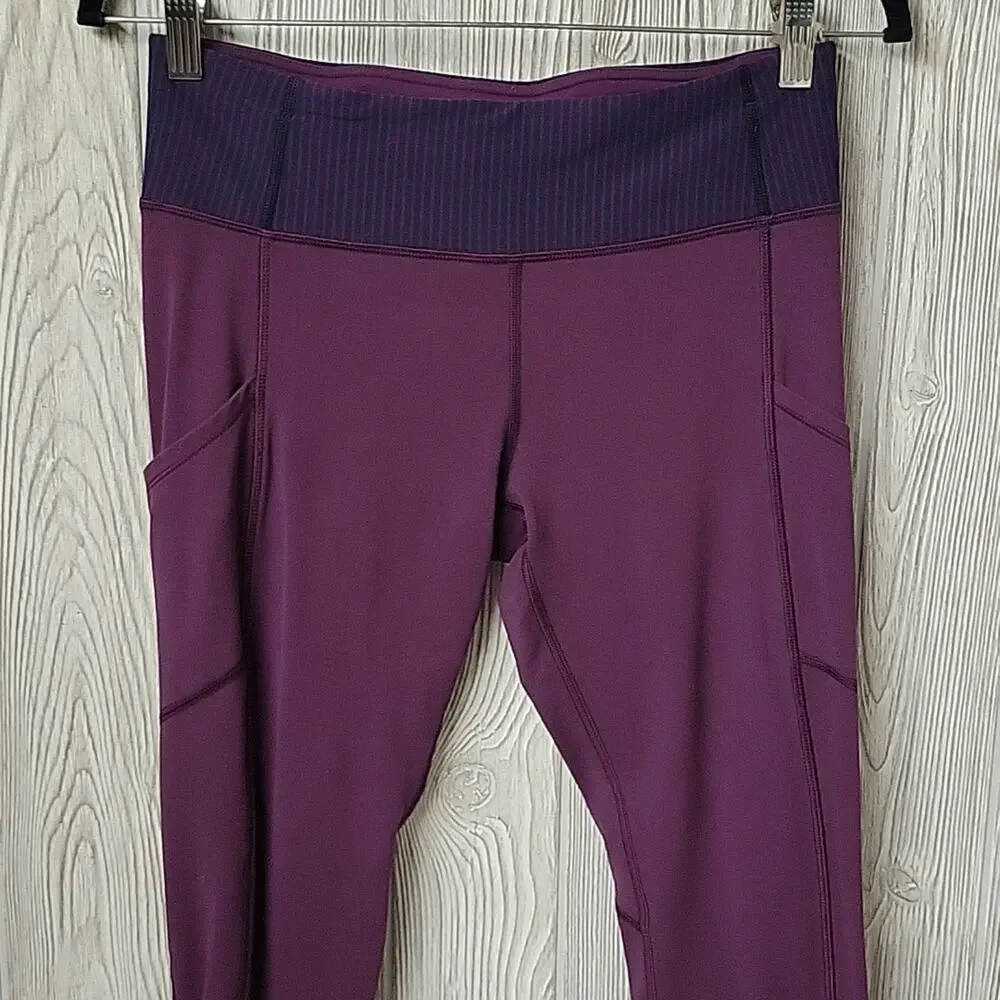 Lululemon Full Length Side Pocket Leggings Plum Womens Size 6 - Picture 2 of 10